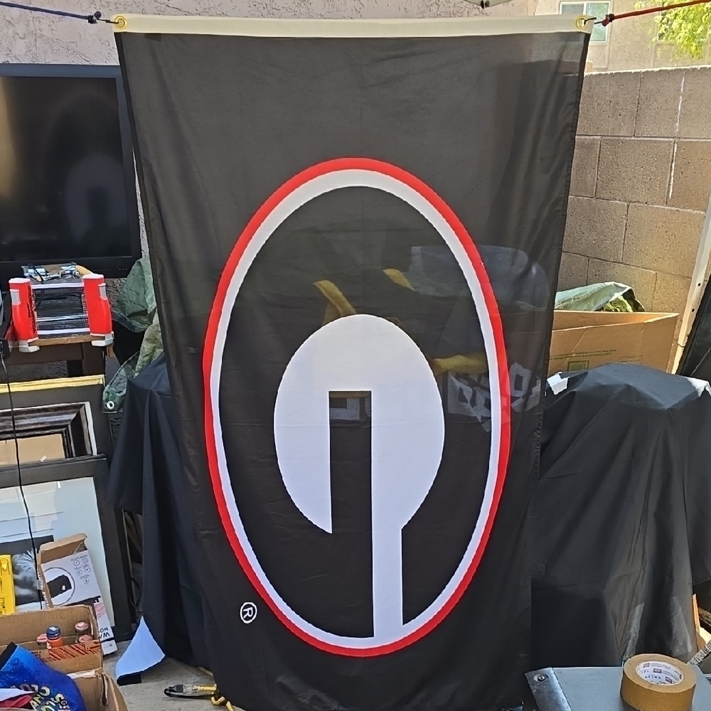 Black Georgia Bulldogs Flag with Red and White Logo